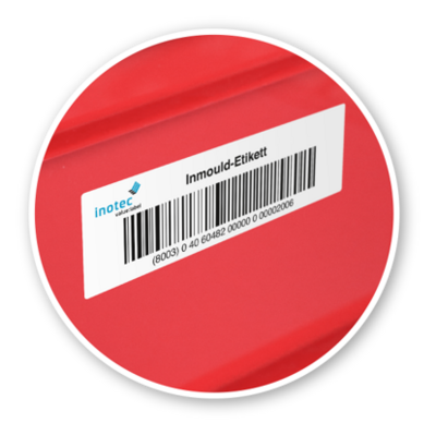 inotec Mehrwegkennzeichnung Barcode inmould Etikett